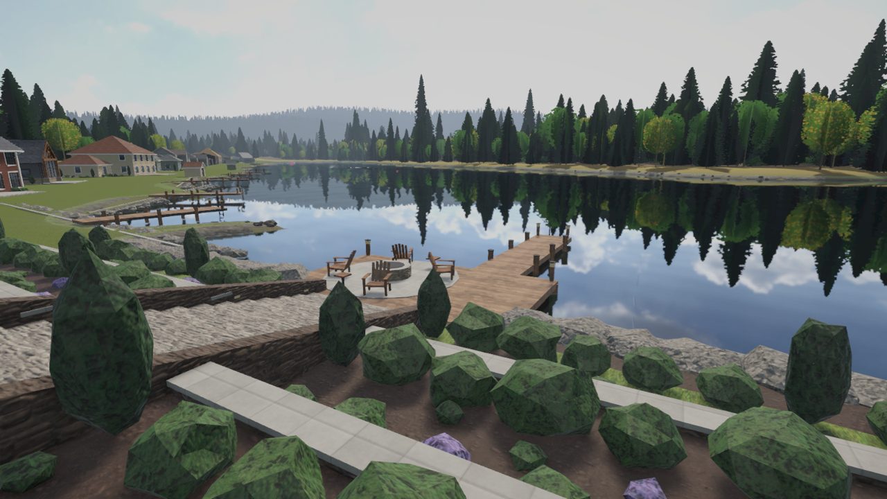 Dock and lawn on the Ski View home lake